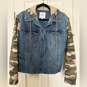 Kensie Vintage Luxe Camouflage Denim Jacket